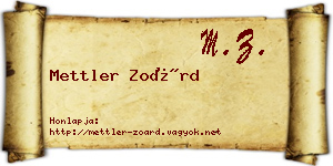 Mettler Zoárd névjegykártya